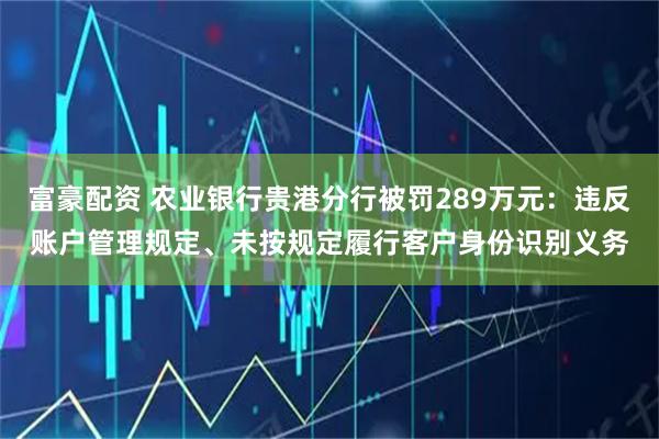 富豪配资 农业银行贵港分行被罚289万元：违反账户管理规定、未按规定履行客户身份识别义务
